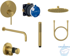 Душевая система Kludi Bozz 300 38658N076 (брашированное золото)