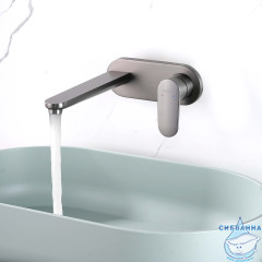 Смеситель для раковины встраиваемый Aquatek Ника AQ1813BGM (оружейная сталь)