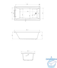 Акриловая ванна 1Marka Aelita 170x90 с каркасом