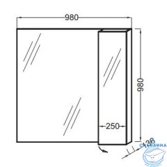 Шкаф-зеркало Jacob Delafon Soprano 98 белый EB1337-NF