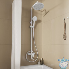 Смеситель для ванны с верхним душем, белый матовый, Dale, Milardo, DALWT3FM06