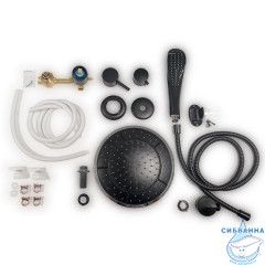 Душевая кабина Тритон Грей-Блэк 90x90 В профиль белый, стекло грей Щ0000067303