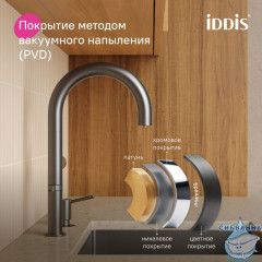 Смеситель для кухни с подключением фильтра Iddis Спин SPNGMCFi05 (графит)