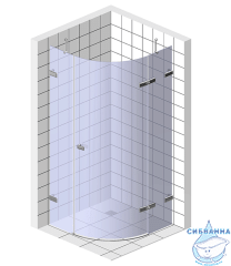Душевое ограждение Bas Altair R-100-C-CH профиль хром, стекло прозрачное (без поддона)