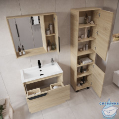 Зеркальный шкаф Viant Кёльн 60 светлое дерево VKEL60SD-ZSH