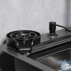 Кухонная мойка Calypso 75 см CS7546-6 (черный глянцевый)