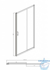 Дверь в нишу Encanto Stella 120 профиль хром, стекло прозрачное 