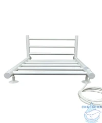 Полотенцесушитель электрический Санприз Аврора П6 40х60 с полкой (белый матовый) (подключение универсальное)