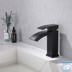 Смеситель для раковины Abber Wasserfall AF8610B (черный матовый)