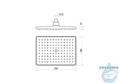 Верхний душ Aquatek 260 1 режим AQ2087CR