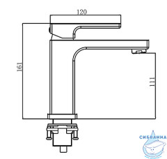 Смеситель для раковины Gappo G1017-6 (без донного клапана) (черный матовый)