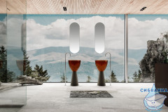 Раковина напольная 45 см ABBER Kristall AT2703Black-Opal