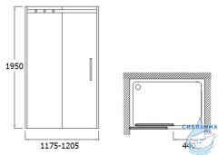 Дверь в нишу Jacob Delafon Contra 120 см E22C120-GA профиль хром, стекло прозрачное