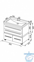 Тумба под раковину Aquanet Нота 90 белый 171492