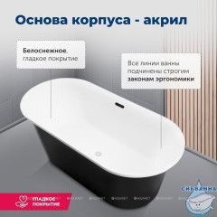 Акриловая ванна Aquanet Family Smart 170x78 (белый/черный матовый)
