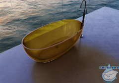 Ванна из полиэфирной смолы ABBER Kristall 170х75 AT9703Amber желтая