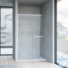 Дверь в нишу Vincea Slim Soft 130 профиль хром, стекло прозрачное VDS-1SS130CL