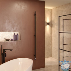 Полотенцесушитель электрический Terminus Uno 3х160 круглая (с возможностью скрытого подключения) (черный муар)