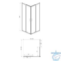 Душевое ограждение Azario Milton 90x90 профиль черный, стекло прозрачное AZ-ND1142 900 Black (без поддона)