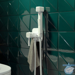 Встраиваемый смеситель с гигиеническим душем Iddis Axes 004WTS0i08 (белый)