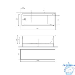 Панель фронтальная AM.PM GEM W90A-170-070W-P1
