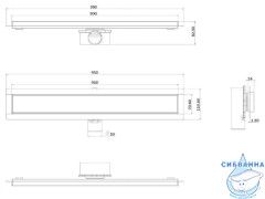 Дренажный трап для душа ALMAes Laguna 90 см с решеткой (белый)