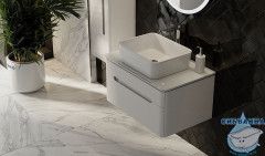 Тумба под раковину Jorno Shine 75 см Shi.01.75/P/W белый глянцевый