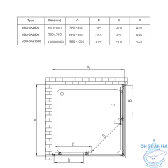 Душевое ограждение Vincea Альфа 100x100 профиль хром, стекло прозрачное VSS-3AL100CL