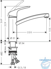 Смеситель для кухни Hansgrohe Focus 31806000