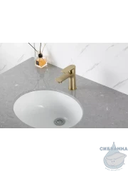 Смеситель для раковины Gappo G1048-3 (без донного клапана) (сатин золотой)