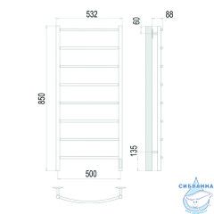 Полотенцесушитель электрический Terminus Классик П6 50х85 (сатин)