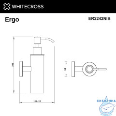 Дозатор для жидкого мыла подвесной WHITECROSS Ergo ER2242NIB (брашированный никель)