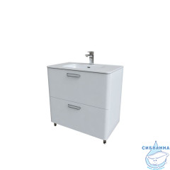 Тумба напольная с умывальником, белая, 80 см, Brick, IDDIS, BRI80WFi95K