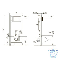 Инсталляция для унитазов Tece TECEspring S401204  с панелью смыва (черный матовый)