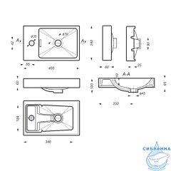 Раковина на столешницу 40 см Sanita Luxe Fest FST40SLWB01