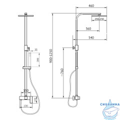 Душевая система Abber Daheim 250 1 режим AF8220NG (никель)