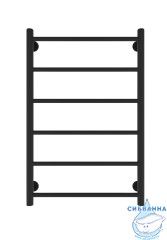 Полотенцесушитель водяной Санприз Аврора П6 80х50 (нижнее подключение) (черный матовый)