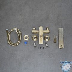 Смеситель для ванны Lemark Ursus LM7214BG с душевым гарнитуром (брашированное золото)