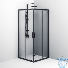 Душевое ограждение Am.Pm Gem 90x90 W93G-403-090BT профиль черный, стекло прозрачное (без поддона)
