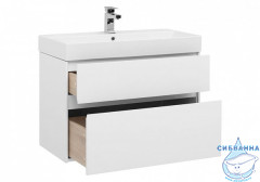 Тумба Aquanet Бруклин 85 белый с раковиной Slim Synergy 85 см 207801