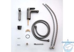 Смеситель с гигиеническим душем Aquatek Ника AQ1812BGM (оружейная сталь)