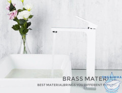 Смеситель для раковины Gappo G1017-2 (без донного клапана) (хром/белый)