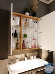  Зеркальный шкаф 1Marka Gaula 80 2д.Black