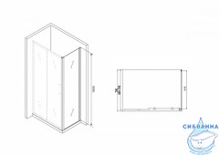 Боковая стенка ABBER Schwarzer Diamant S70B 70x195 профиль черный, стекло прозрачный