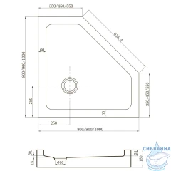 Душевое ограждение Veconi Ровиго 80x80 профиль черный, стекло прозрачное RV35B-80-01-C7 (без поддона)