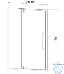 Дверь в нишу Vincea Slim-N 120 профиль хром, стекло прозрачное VDP-4SN120CL