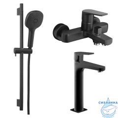 Комплект смесителей Azario TREYA (черный матовый)