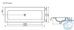 Раковина встраиваемая 121 см Ceramicanova Grace CN7016wx