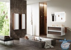 Тумба подвесная Aqwella Clarberg Evolution 100 с раковиной Papirus 100 темный крафт