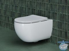 Унитаз подвесной безободковый Ceramicanova Long  Rimless CN3015 с сиденьем быстросъемным Soft Close (микролифт)